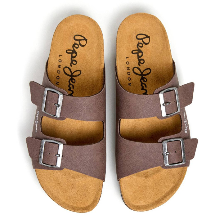 Sandalias Pepe Jeans double chicago marrones tipo bio - Querol online