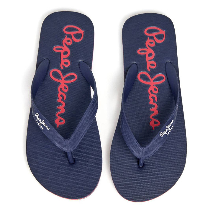 Chanclas Pepe Jeans bay beach azul marino con detalles rojos - Querol online