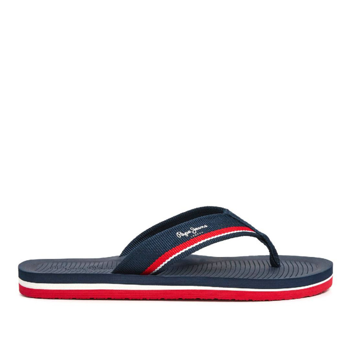 Chanclas Pepe Jeans west boat azul marino con detalles rojos - Querol online