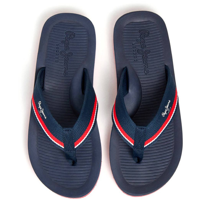 Chanclas Pepe Jeans west boat azul marino con detalles rojos - Querol online