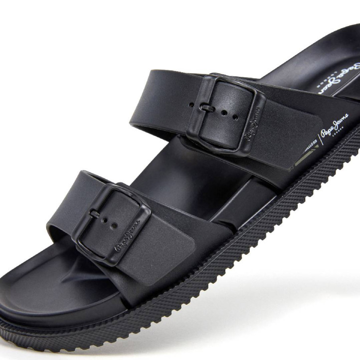 Chanclas Pepe Jeans ocean brand negras tipo bio - Querol online