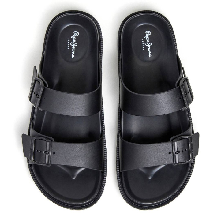 Chanclas Pepe Jeans ocean brand negras tipo bio - Querol online