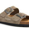 Sandàlies planes Pepe Jeans oban suede taupe estil bio
