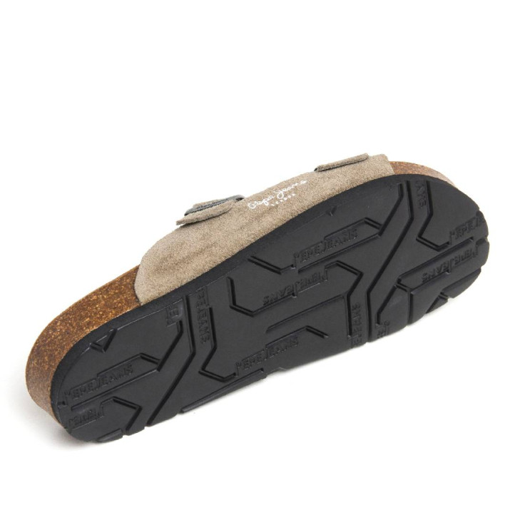 Sandalias planas Pepe Jeans oban suede taupe estilo bio - Querol online