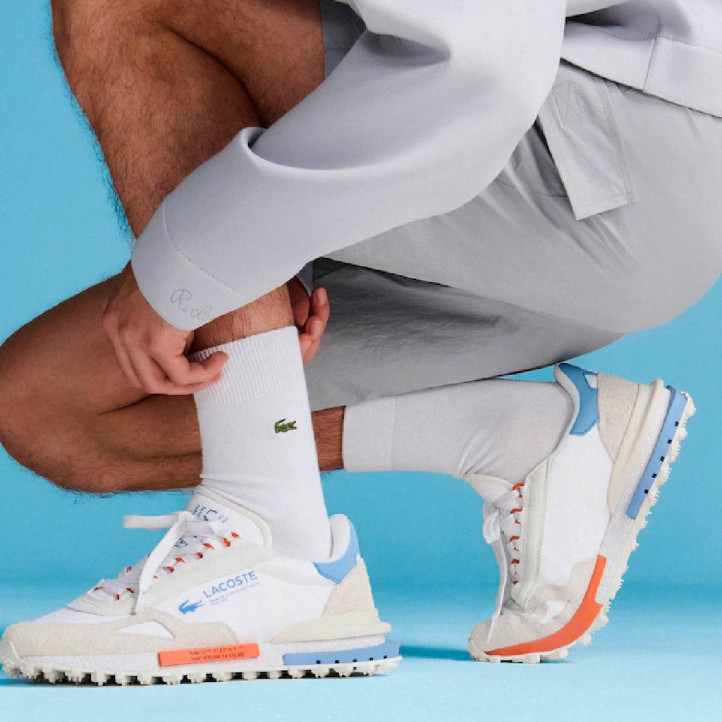 Zapatillas deportivas Lacoste elite active white con light blue - Querol online