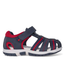 sandalias Chicco fermo azules y rojas estilo cangrejera - Querol online