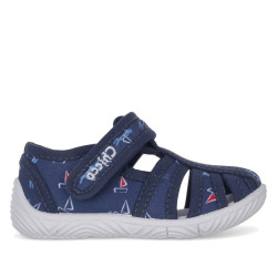 sandàlies Chicco templar blaus amb dibuixos de vaixells - Querol online