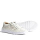 Sabates planes Yokono flow blanques troquelades de pell - Querol online