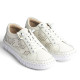 Sabates planes Yokono flow blanques troquelades de pell - Querol online