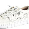 Sabates planes Yokono flow blanques troquelades de pell