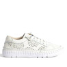 Sabates planes Yokono flow blanques troquelades de pell