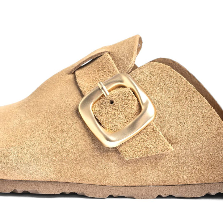 Esclops Yokono 650 beix amb sivella daurada - Querol online