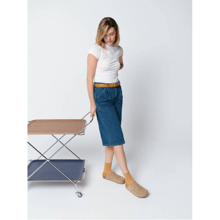 Esclops Yokono 650 beix amb sivella daurada - Querol online