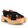 Sandalias tacón Marila oder suede black tacón madera