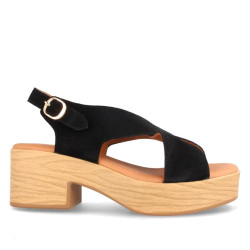 Sandàlies taló Marila oder suede black taló fusta - Querol online