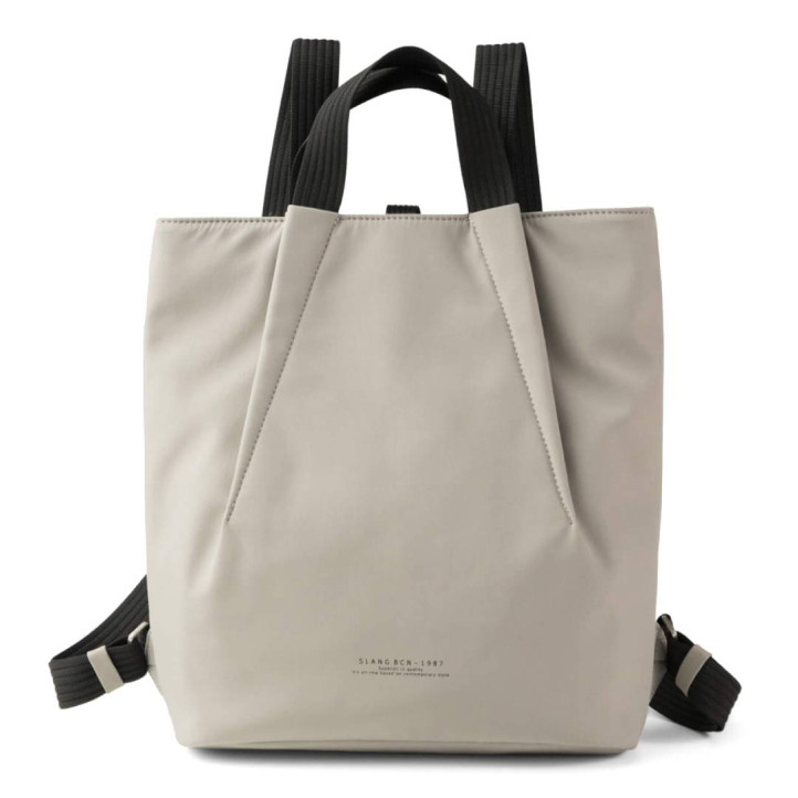 Motxilla Slang Barcelona pedra amb tires negres - Querol online