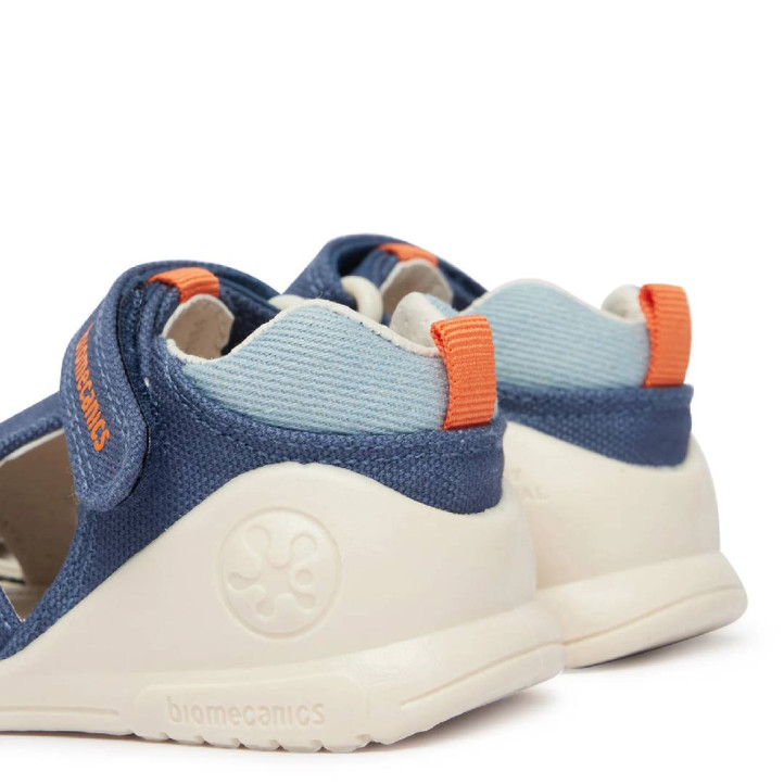 sandalias Biomecanics 262185 azules con dibujo de un león de lona - Querol online