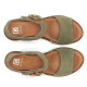 Sandalias cuña Fluchos nido verdes con hebilla efecto carey - Querol online