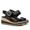 Sandalias cuña Fluchos prince negras con cierre de hebilla y velcro