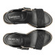 Sandalias cuña Fluchos prince negras con cierre de hebilla y velcro - Querol online