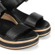 Sandalias cuña Fluchos prince negras con cierre de hebilla y velcro - Querol online