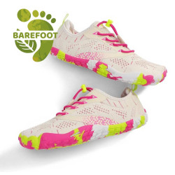 Zapatillas deportivas Saguaro smart II blancas con rosa y lima barefoot - Querol online