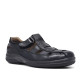 Sandàlies Luisetti negres de pell estil sandalia de riu tancament amb velcro - Querol online