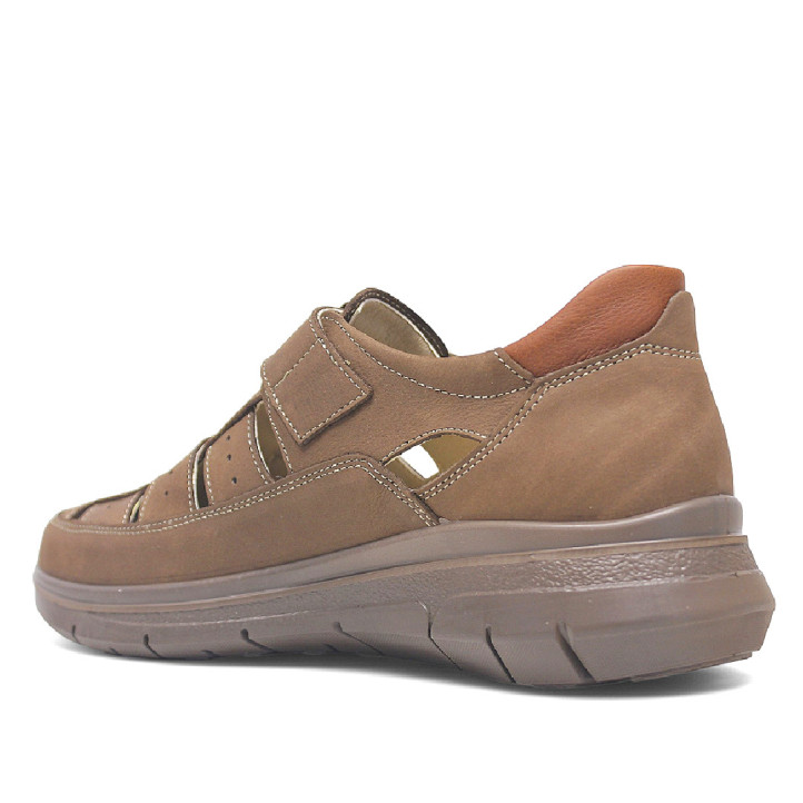 Sandàlies Luisetti marrons de pell estil sandalia de riu tancament amb velcro - Querol online