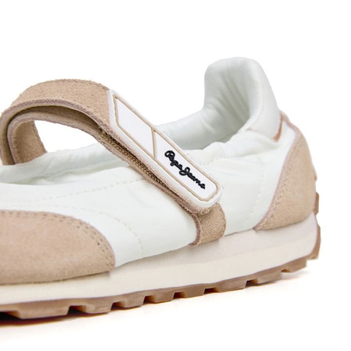 Bailarinas Pepe Jeans jane soft blancas y beige estilo mercedita - Querol online