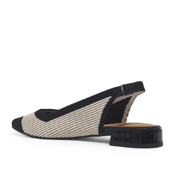 Ballarines Miss Elastic crema amb detalls negres i elàstic posterior - Querol online