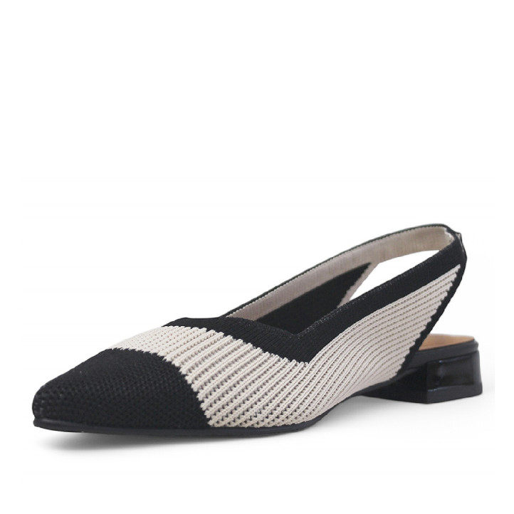 Ballarines Miss Elastic crema amb detalls negres i elàstic posterior - Querol online