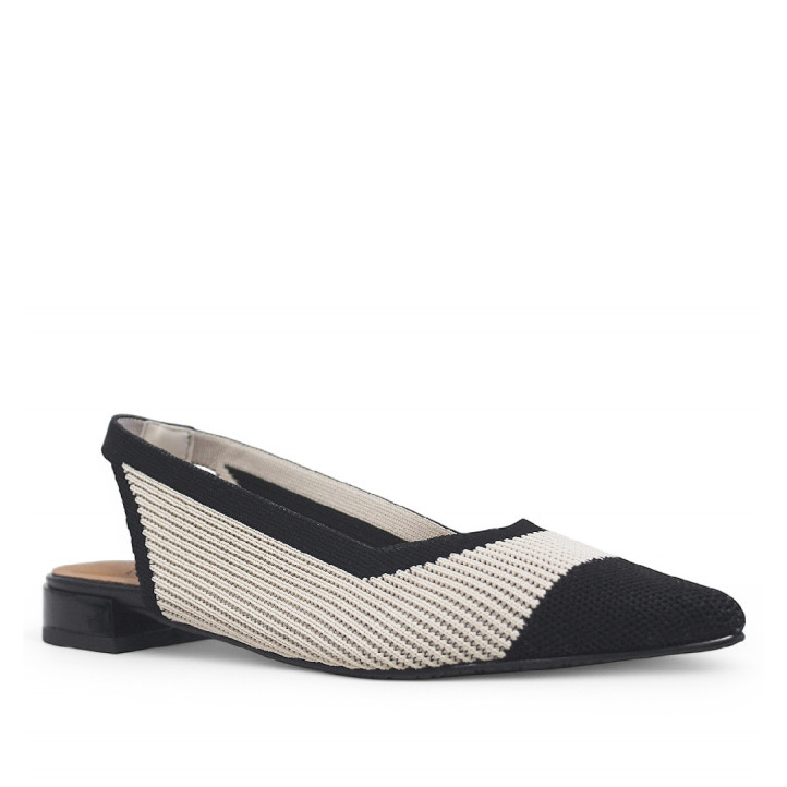 Ballarines Miss Elastic crema amb detalls negres i elàstic posterior - Querol online