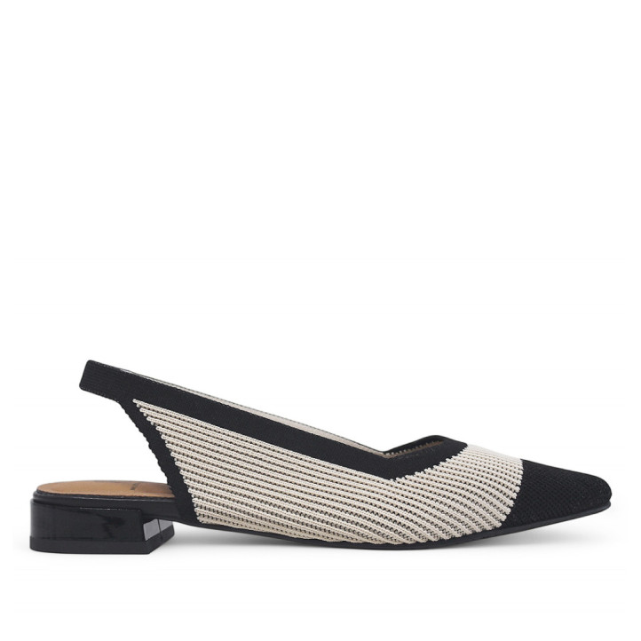 Ballarines Miss Elastic crema amb detalls negres i elàstic posterior - Querol online