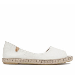 Alpargatas planas VERBENAS cruz blancas corte asimétrico - Querol online