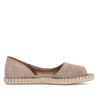 Alpargatas planas VERBENAS cruza taupe corte asimétrico