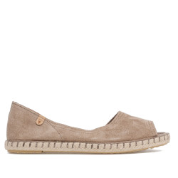 Espardenyes planes VERBENAS cruz taupe tall asimétric