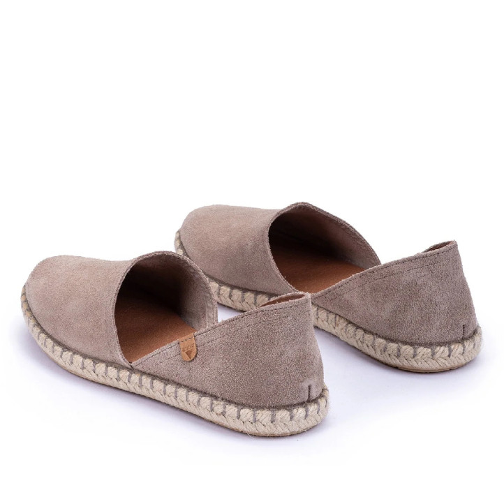 Alpargatas planas VERBENAS carmen taupe de serraje - Querol online