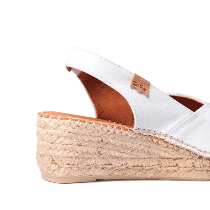 Alpargatas cuña TONI PONS bernia-p blancas estilo peep toe - Querol online