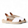 Alpargatas planas TONI PONS etna blancas con elásticos de piel