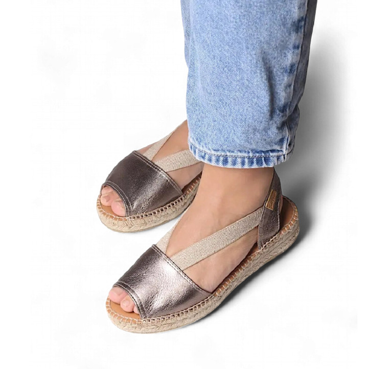 Espardenyes planes TONI PONS etna metal·litzades amb elàstics de pell - Querol online
