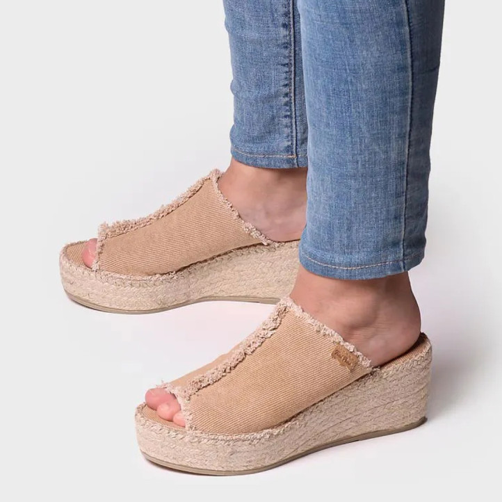 Sandalias cuña TONI PONS itaca tostadas destalonadas - Querol online