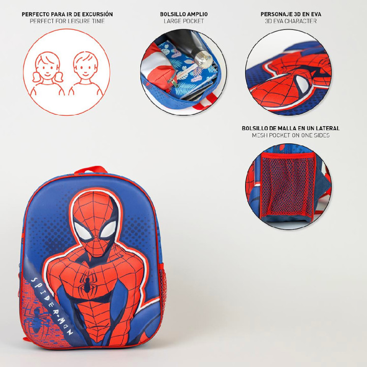 Motxilla Cerda spiderman 3d vermella i blava - Querol online