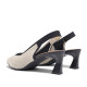 Zapatos tacón Miss Elastic saori blanco y negro con tacón geométrico - Querol online