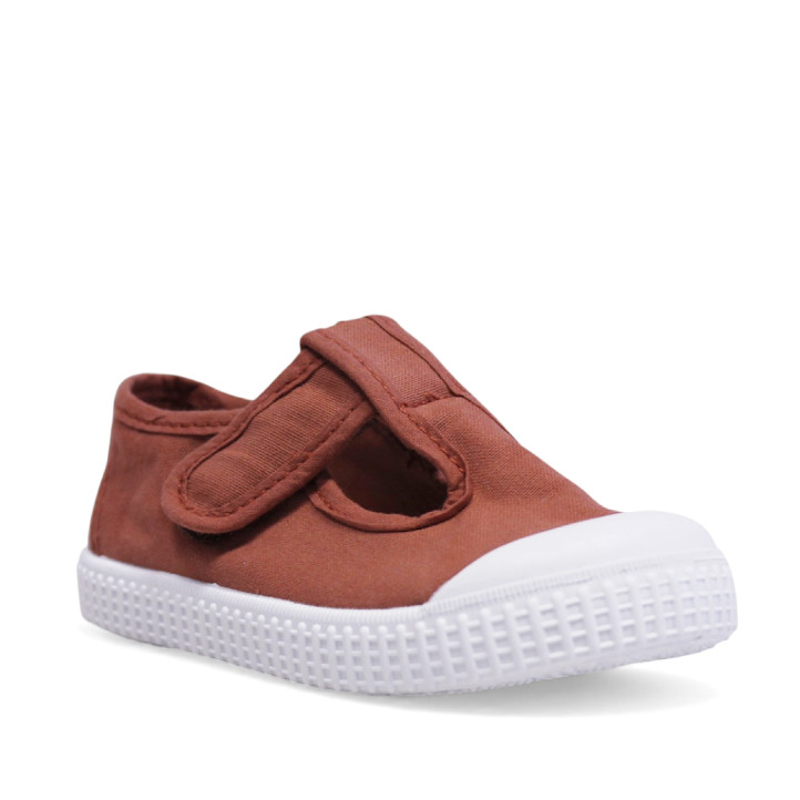 Sabatilles lona QUETS! vermelles estil pepito amb velcro i sola blanca - Querol online