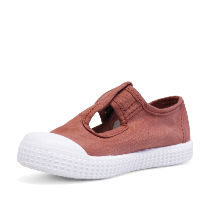 Sabatilles lona QUETS! vermelles estil pepito amb velcro i sola blanca - Querol online