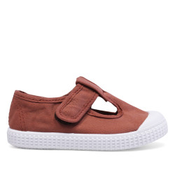 Sabatilles lona QUETS! vermelles estil pepito amb velcro i sola blanca - Querol online