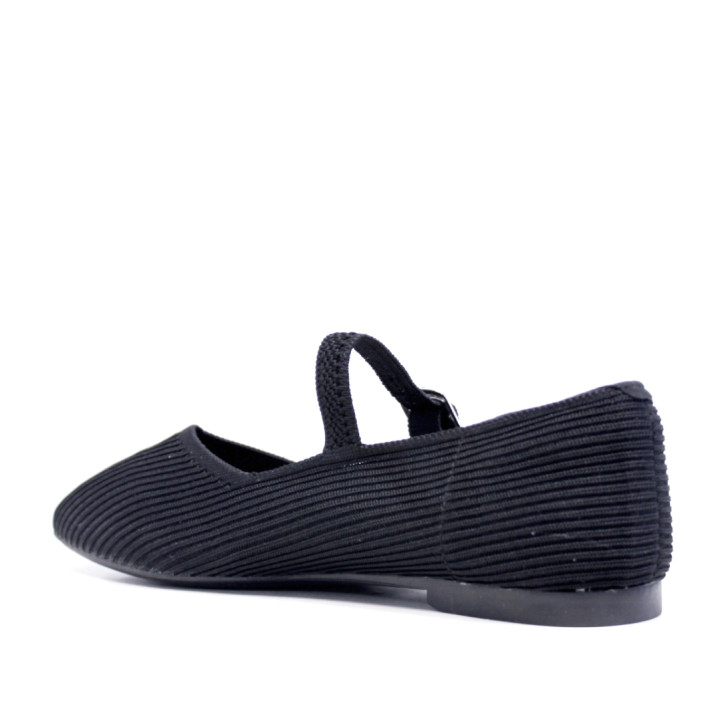 Bailarinas Querol negras estilo merceditas con material elástico - Querol online