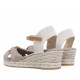 Sandàlies falca Stay taupe amb detalls marrons i tires creuades d'ant - Querol online