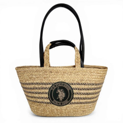 Capazo U.S. POLO ASSN. rafia con detalles negros somerset - Querol online