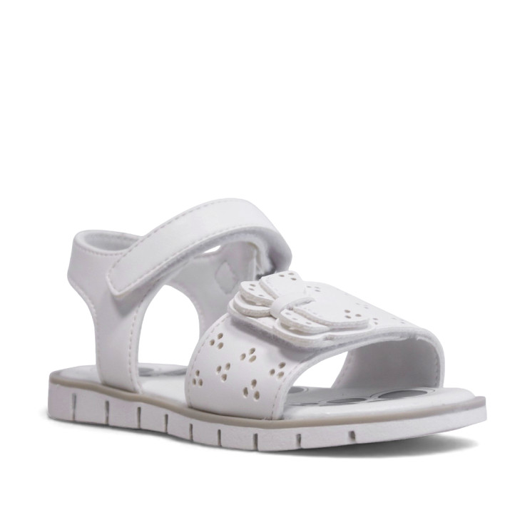 sandalias Chicco cristal blancas con pala ancha y mariposa - Querol online